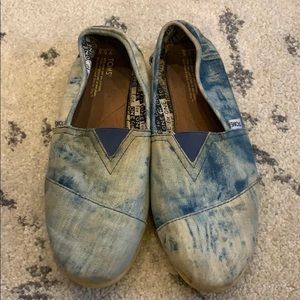 Toms shoes, blue jean pattern - Y 5.5 / 7.5 W